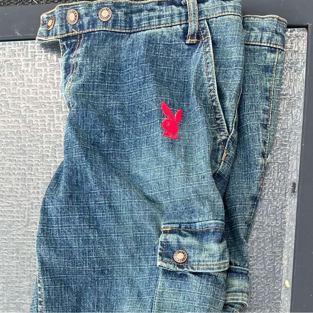 PLAYBOY Relaxed Blue Jeans with Red Logo